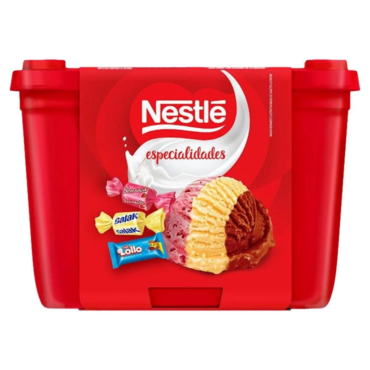Sorvete Napolitano Especialidades NESTLÉ Pote 1,5 Litros