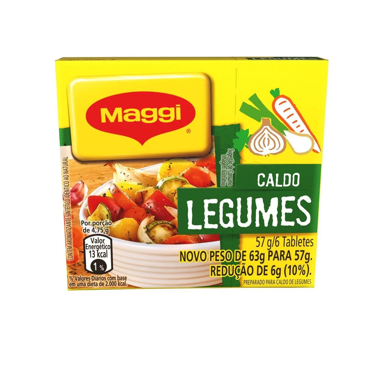 Caldo em Tablete Legumes Maggi Caixa 57g 6 Unidades