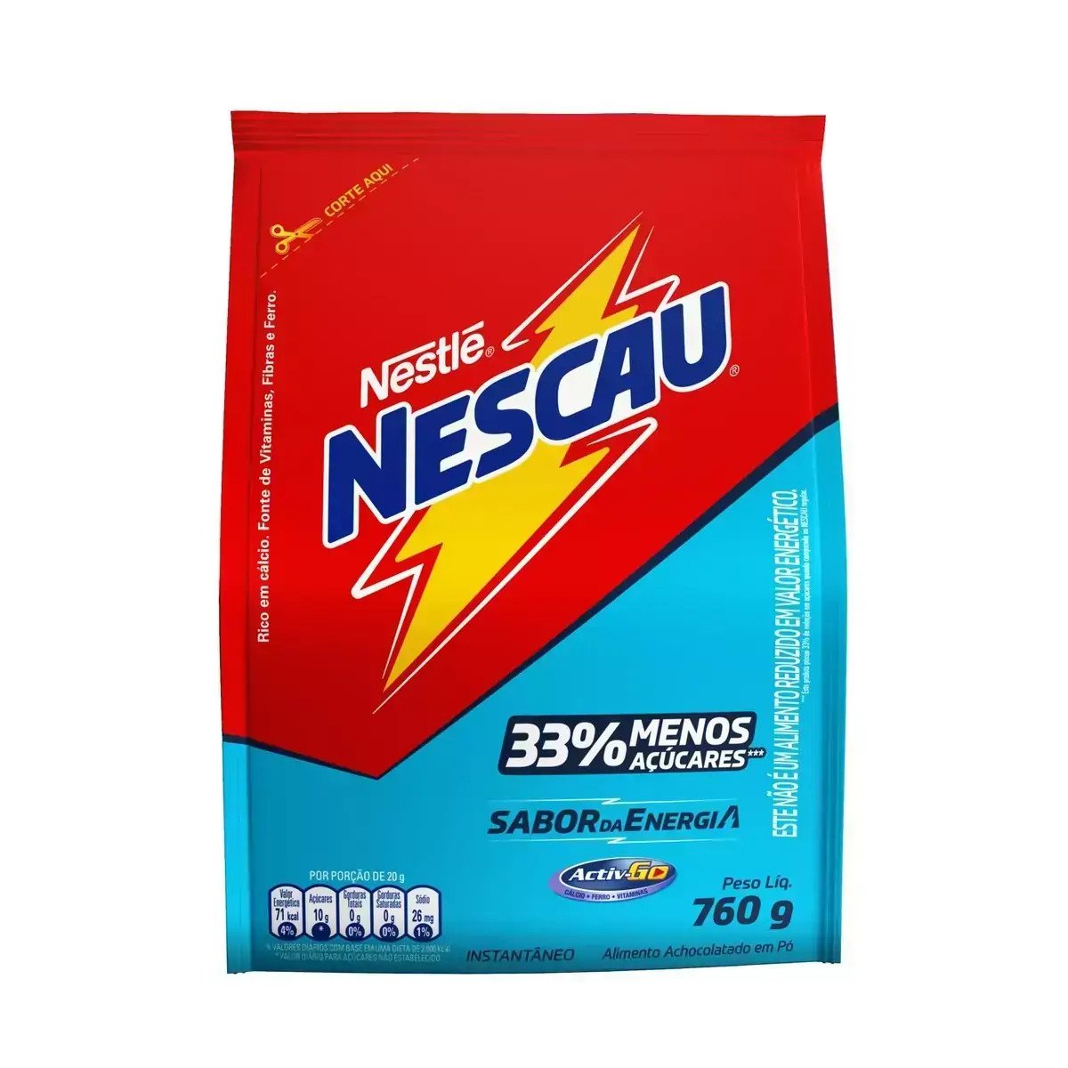 Achocolatado em Pó NESCAU 33% Menos Açúcares 760g