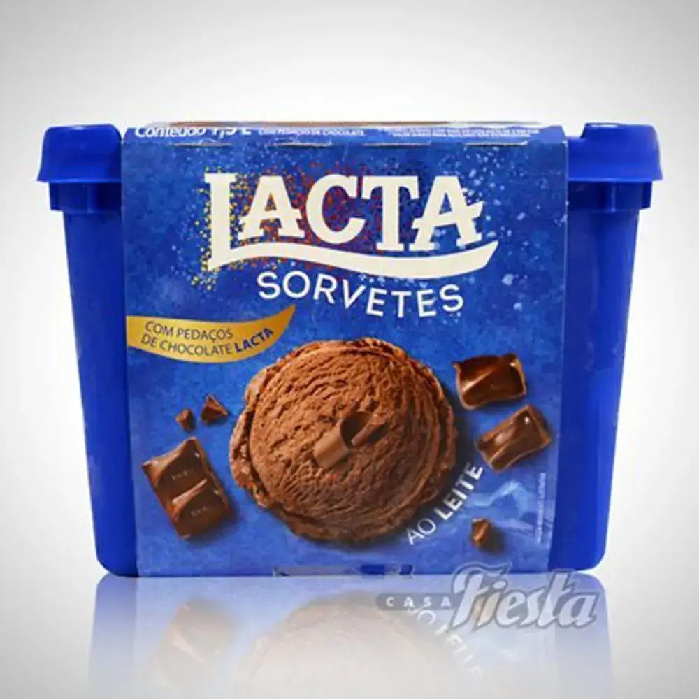 Sorvete Chocolate Ao Leite Lacta Pote 1,5l
